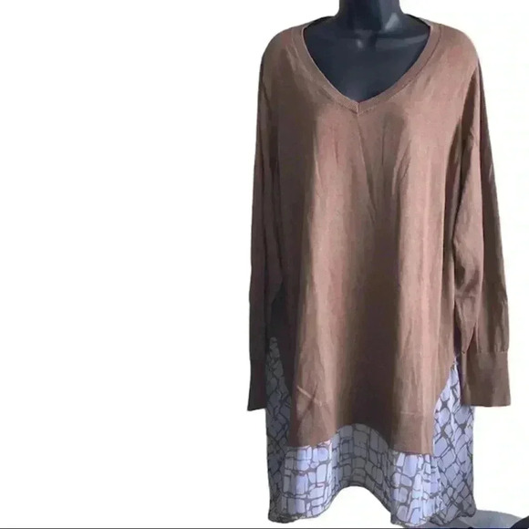 LOGO Lori Goldstein 2fer Sweater Tunic Size 3X - Picture 3 of 6
